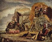 Louis Le Nain Der Bauernwagen oil